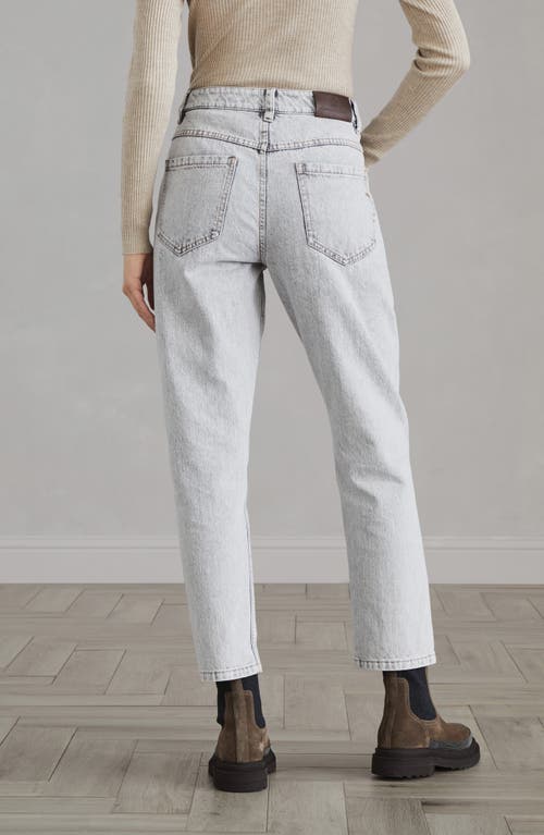 Shop Brunello Cucinelli Straight Trousers In Grey Denim