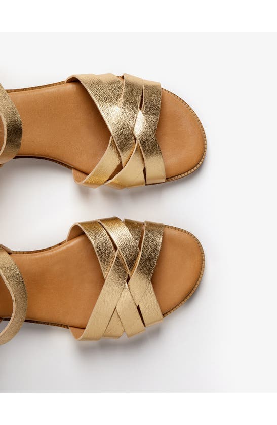 Penelope Chilvers Shepherdess Ankle Strap Sandal In Gold