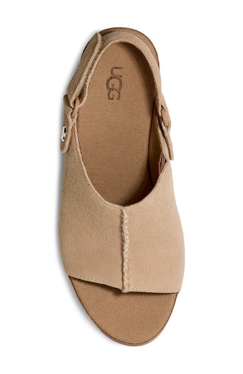 Ugg Abbot Wedge Slingback Sandal In Sand