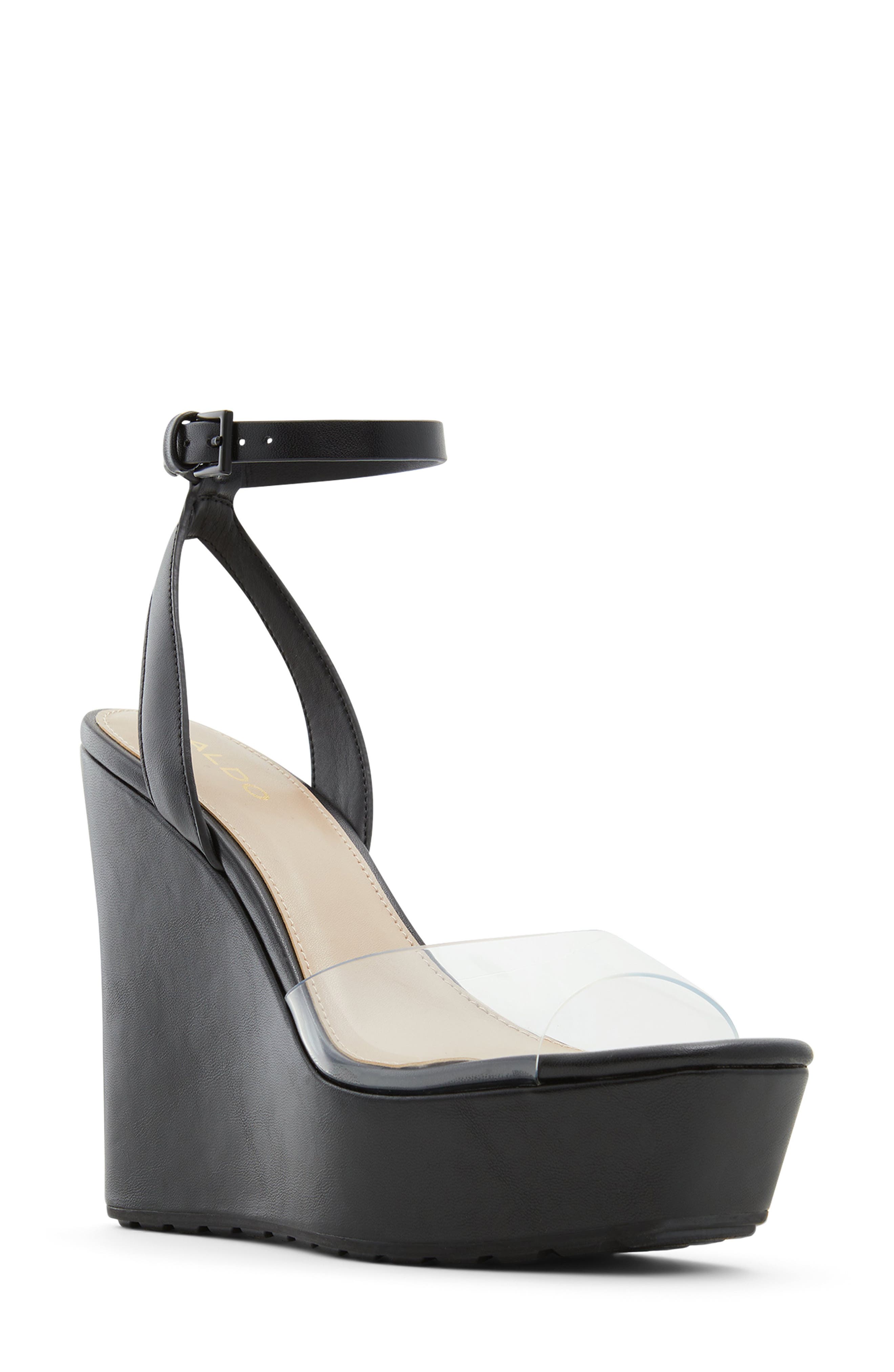 aldo black platform sandals