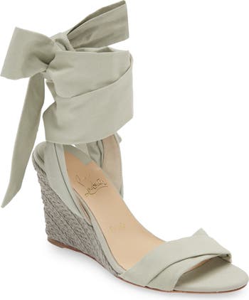 Christian Louboutin Melides du D sert Ankle Wrap Wedge Sandal