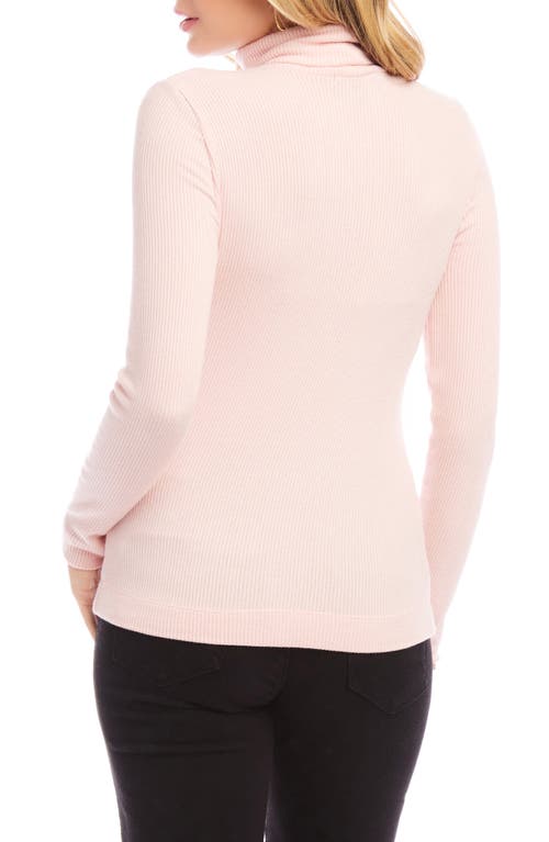 Shop Karen Kane Turtleneck Rib Top In Rose