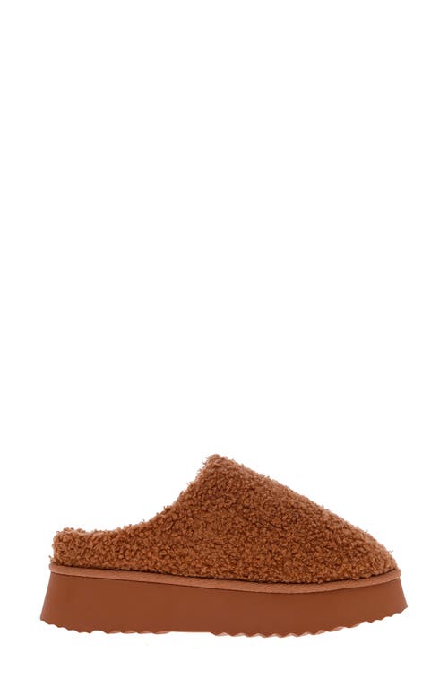 Shop Mia Icee Faux Shearling Platform Slipper In Tan