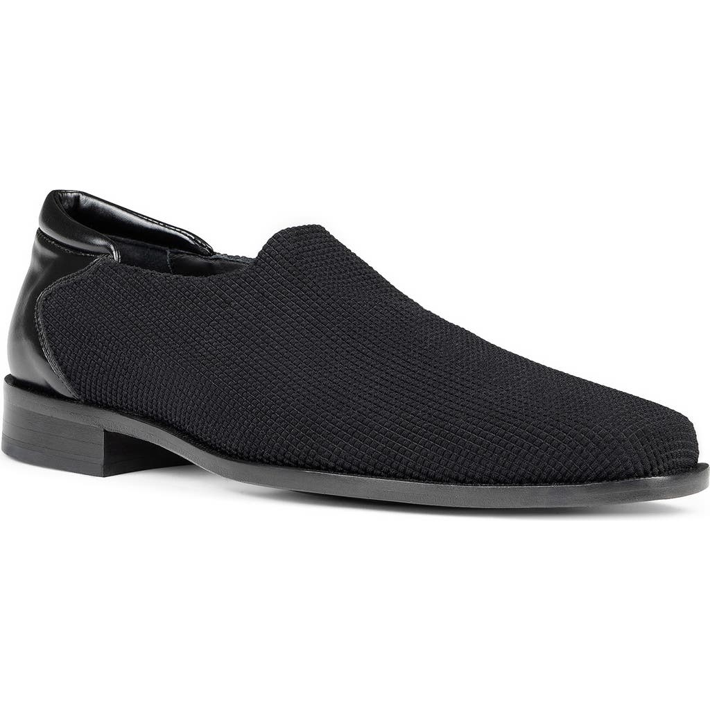 Donald Pliner Textured Square Toe Slip-on In Black