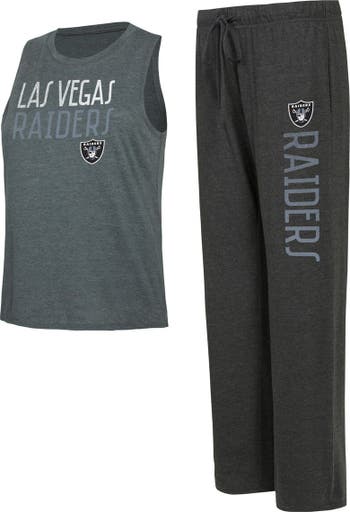 CONCEPTS SPORT Women's Concepts Sport Black/Charcoal Las Vegas Raiders  Muscle Tank Top & Pants Lounge Set