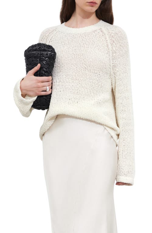 Shop & Other Stories Silk & Cotton Boxy Sweater In White Dusty Light