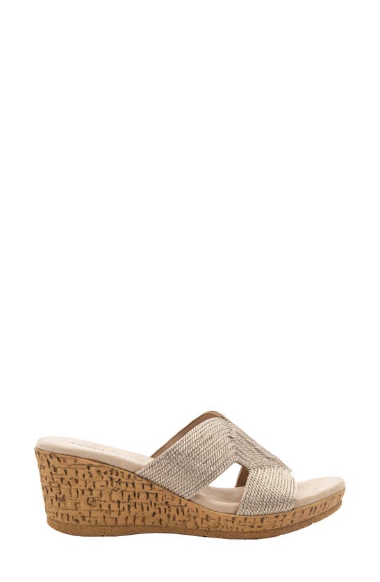 Shop David Tate Vibe Wedge Slide Sandal In Wheat