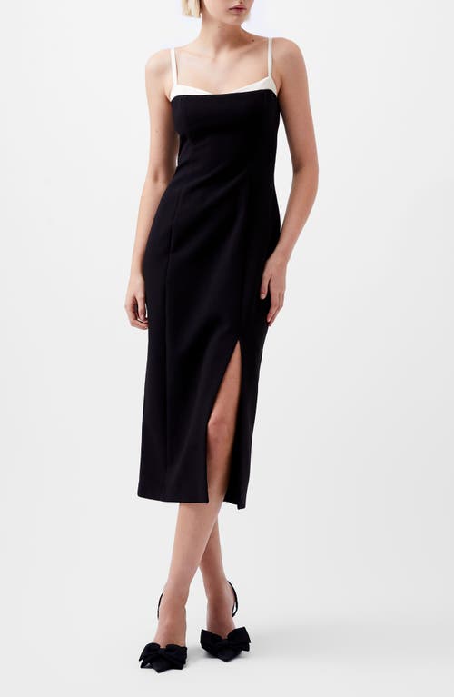 Shop French Connection Azra Twill Midi Dress In Blackout