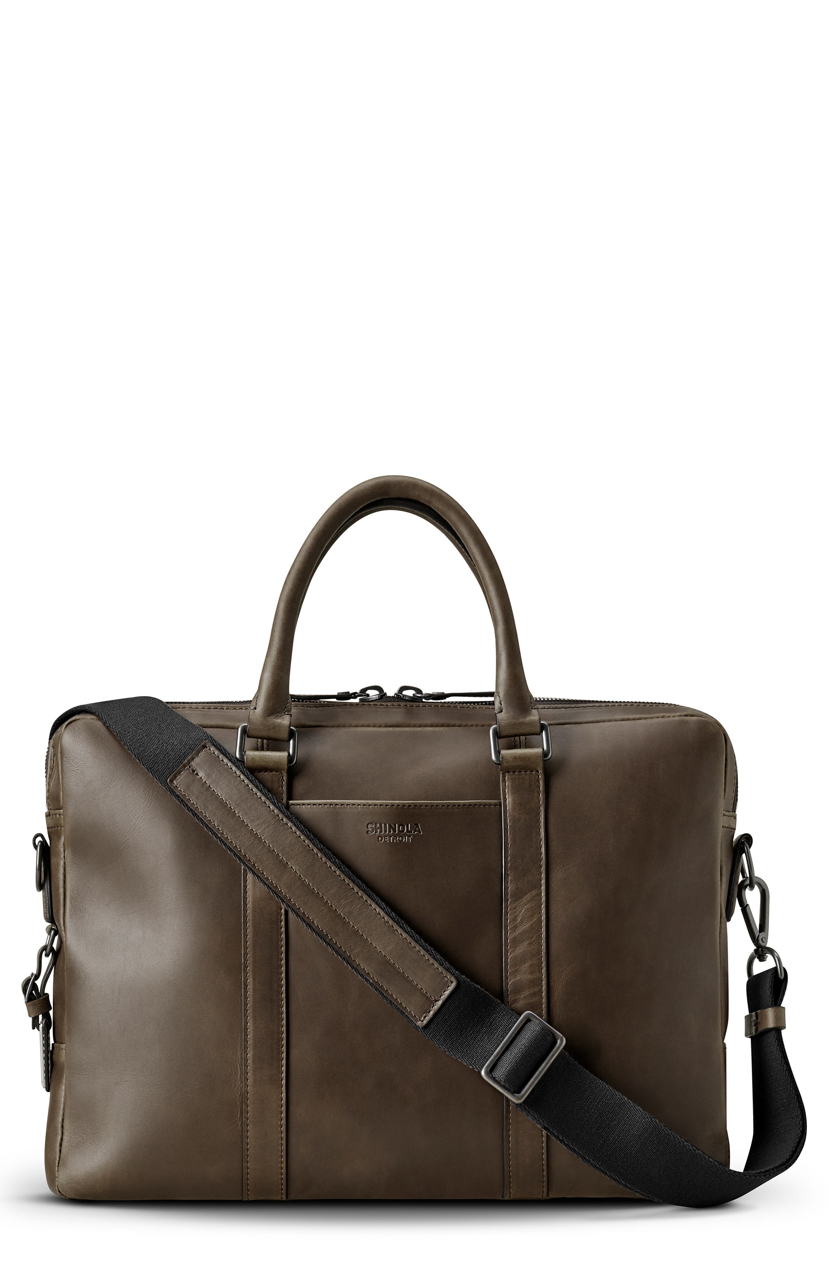 shinola leather briefcase