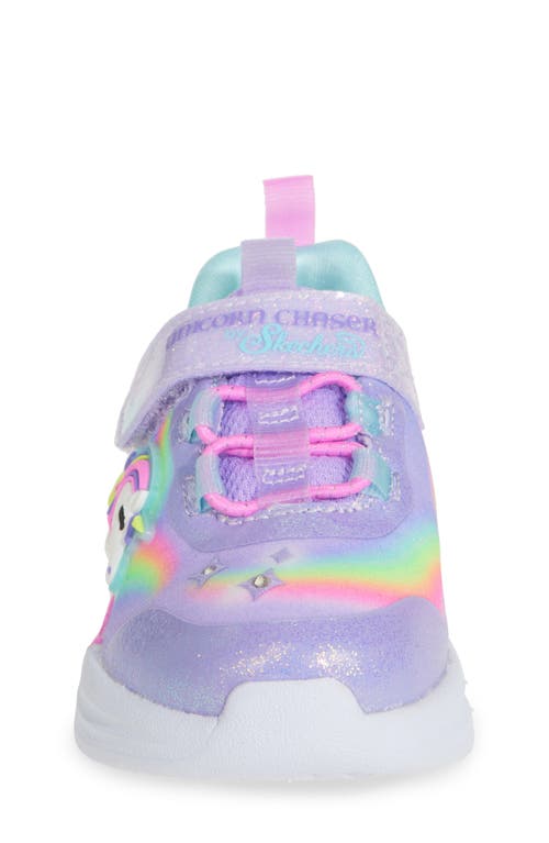 Skechers Girls Lilac Kids Unicorn Dreams Light-up Metallic-woven Trainers 4-9 Years In Lavender/multi