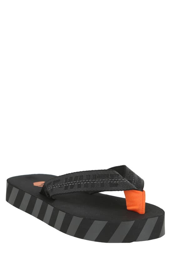 Off-white Industrial Belt Flip Flop Sandal In Black Orange