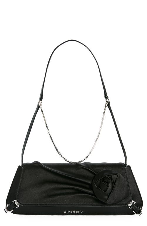 Givenchy Voyou Flower East/West Silk Shoulder Bag in Black at Nordstrom