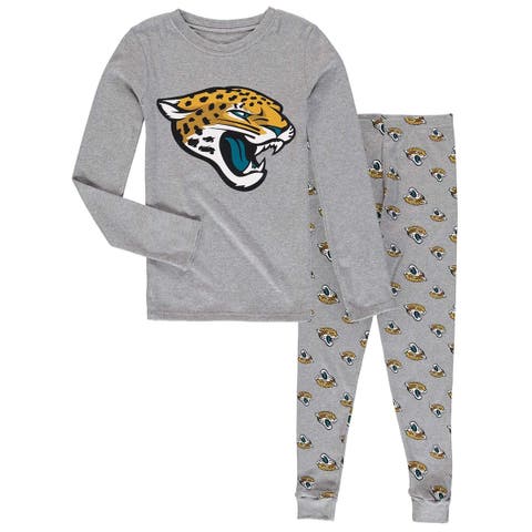 Youth Heathered Gray Green Bay Packers Long Sleeve T-Shirt & Pants Sleep Set