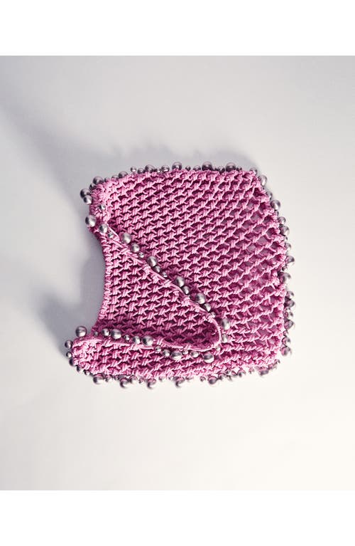 Shop Mango Beaded Shoulder Bag In Pink