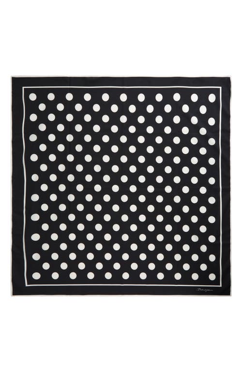 Dolce & Gabbana Dolce&gabbana Polka Dot Square Cotton Scarf In Nero
