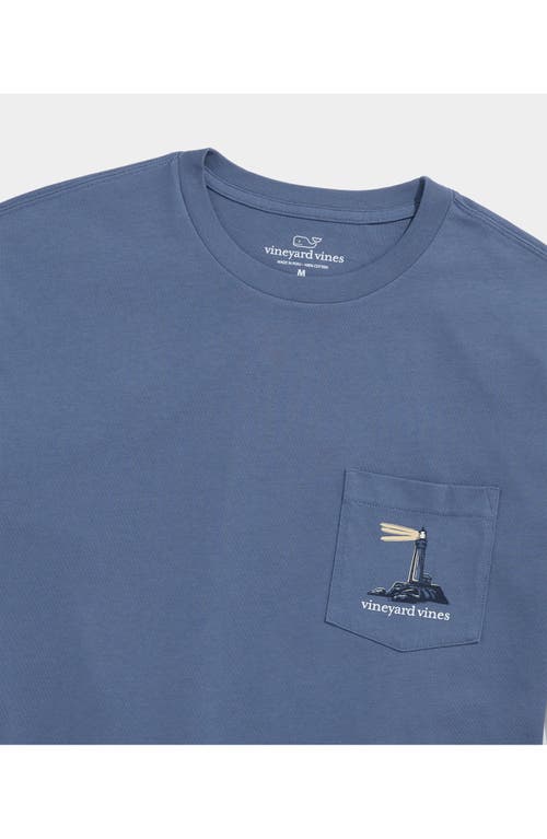 Shop Vineyard Vines Lighthouse At Dusk Long Sleeve Cotton Graphic T-shirt In Moonshine