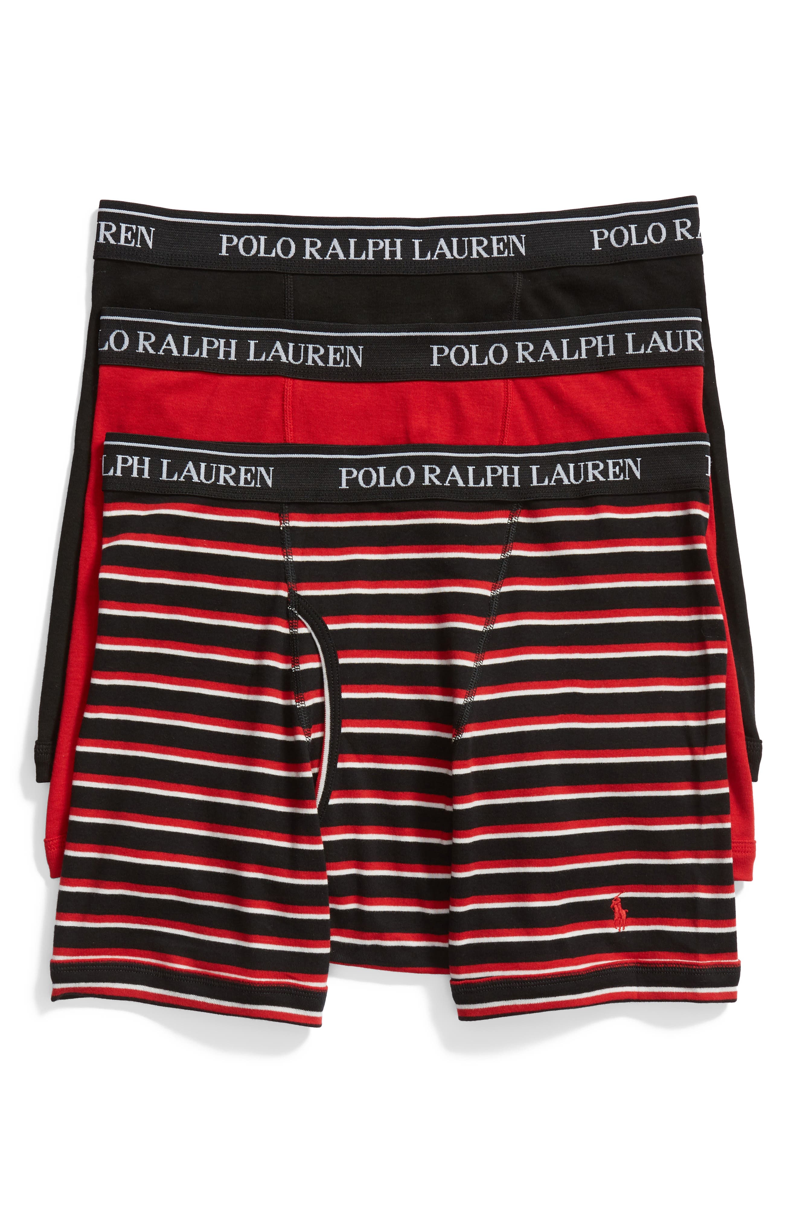 UPC 738994668004 product image for Men's Polo Ralph Lauren 3-Pack Cotton Boxer Briefs, Size Medium - Black | upcitemdb.com