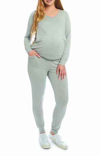 Everly Grey Analise During & After 5-piece Maternity/nursing Sleep Set In  Peony
