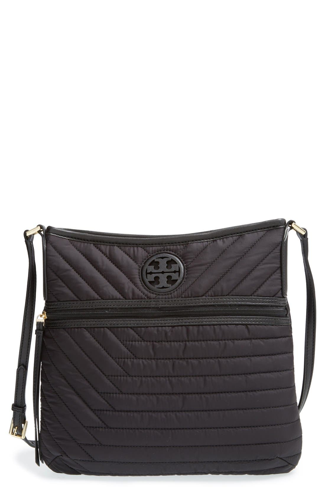 tory burch quilted nylon tote