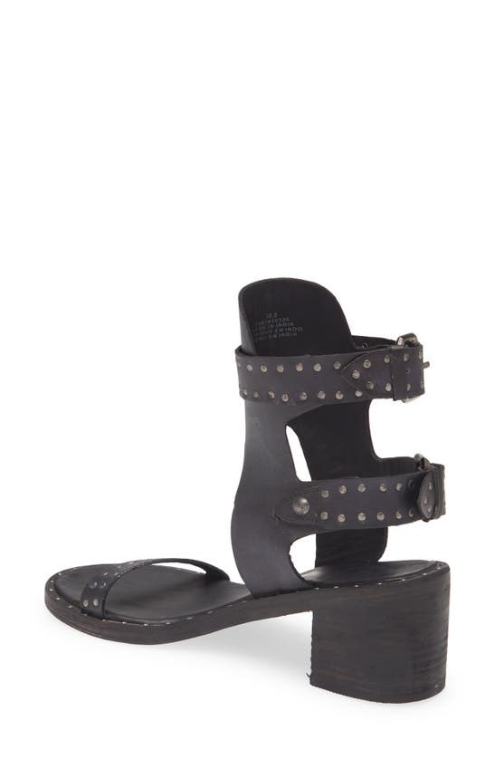 Free People Happiness Block Heel Sandal In Washed Black