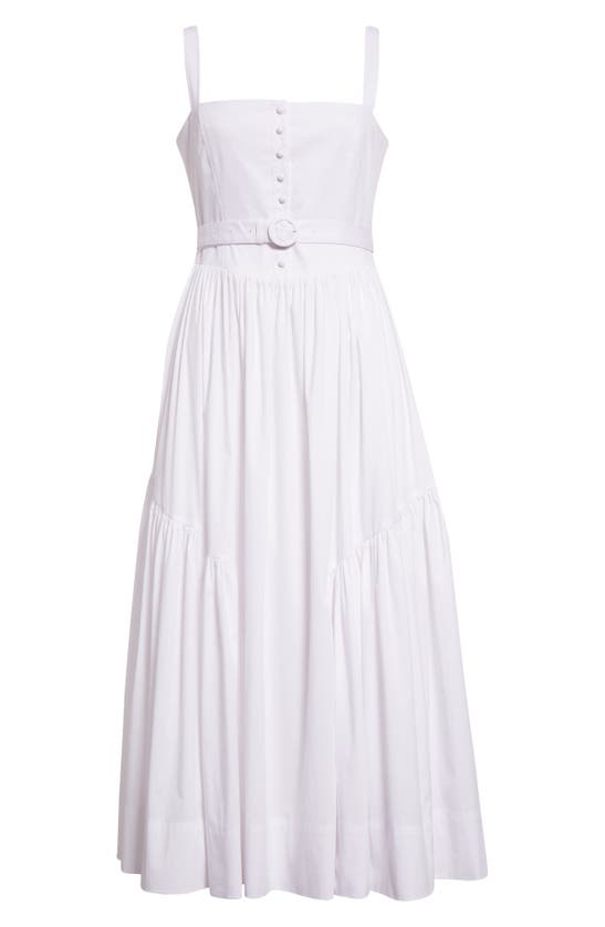 Shop Cinq À Sept Amber Tiered Midi Dress In White