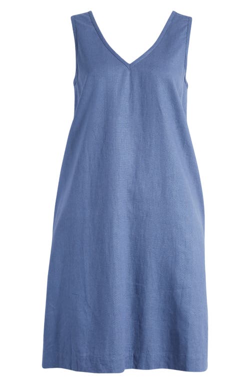 halogen(r) Sleeveless Linen Blend Dress in Indigo Blue