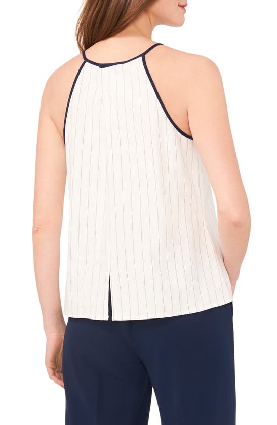 Shop Halogen (r) Piped Linen Blend Tank In New Ivory Stripe