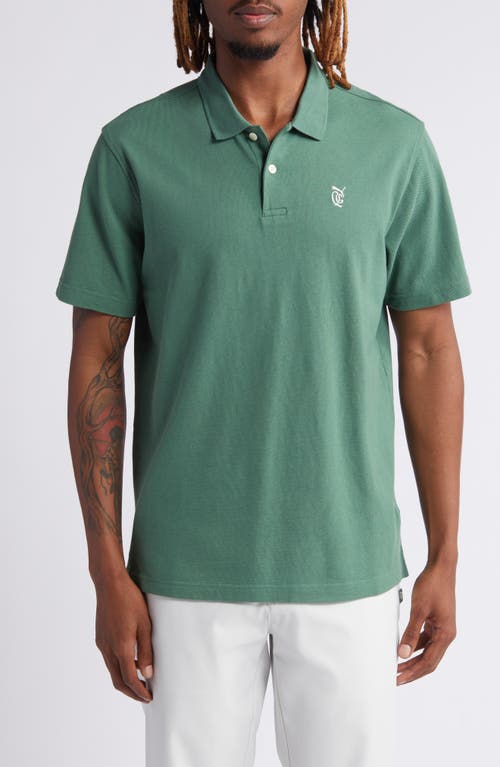 x PUMA Post Round Cotton Golf Polo in Deep Forest