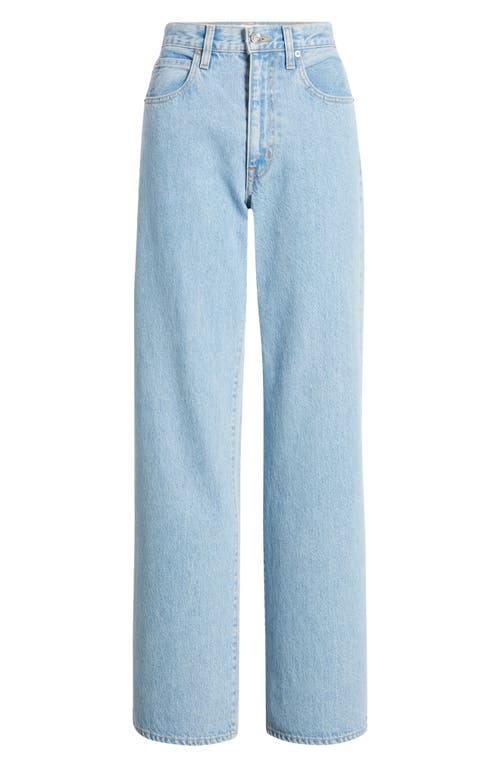 Slvrlake Grace High Waist Raw Hem Wide Leg Jeans In Powder Blue