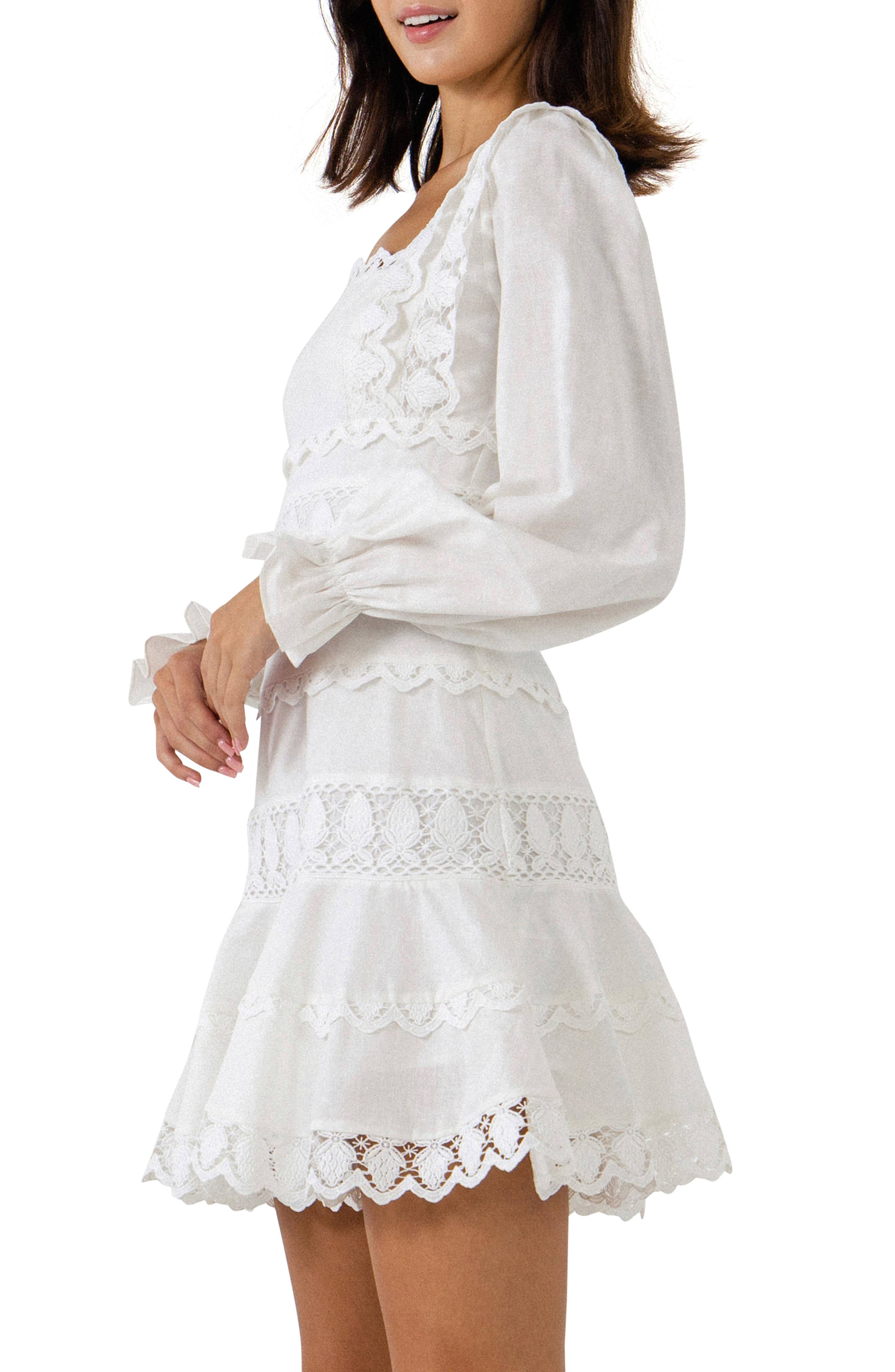 美品】Cotton Lace Ruffled Dress | www.myglobaltax.com