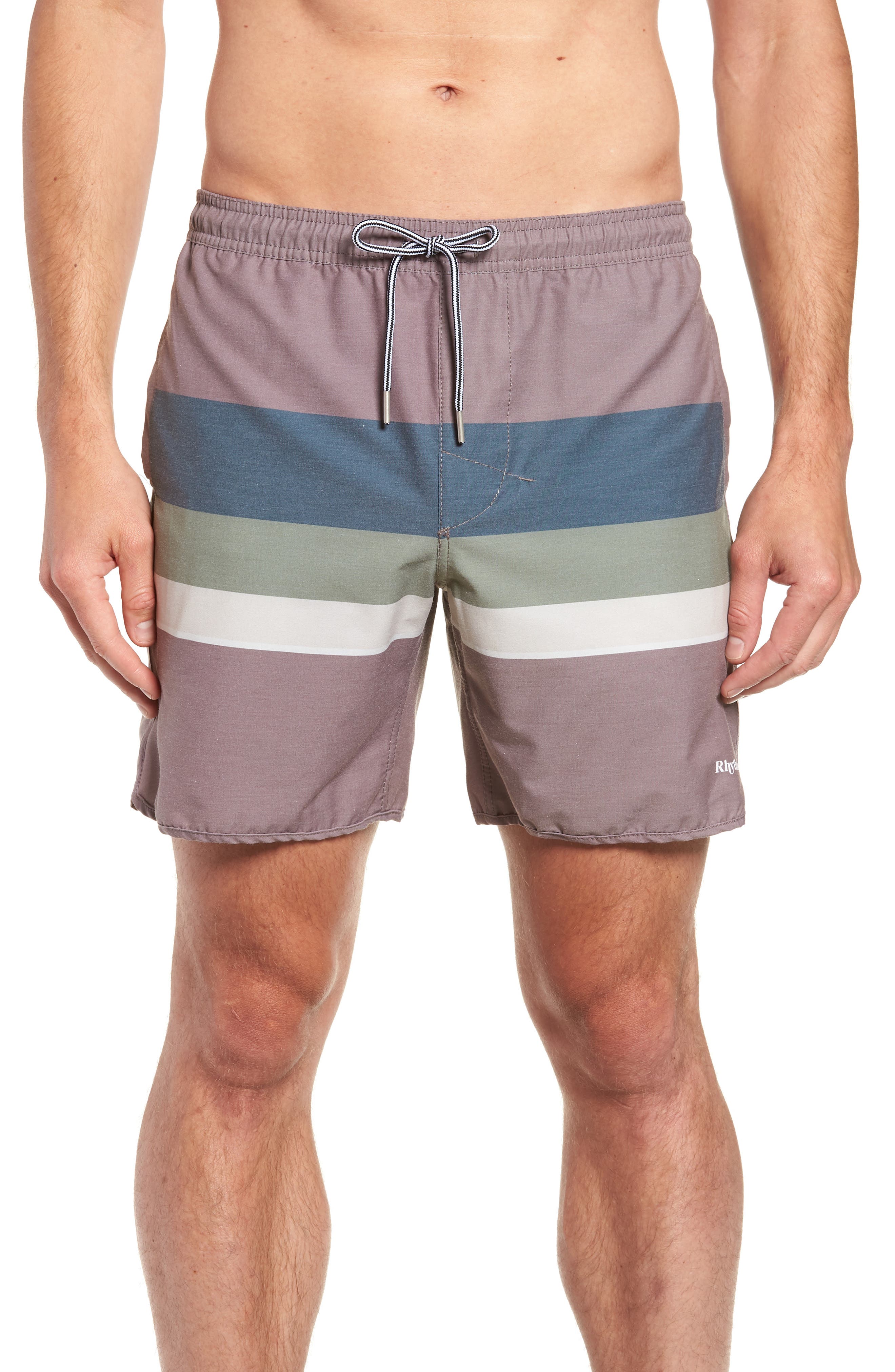 Rhythm Retro Stripe Beach Swim Trunks