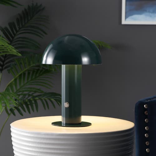 Jonathan Y Boletus Led Table Lamp In Forest Green