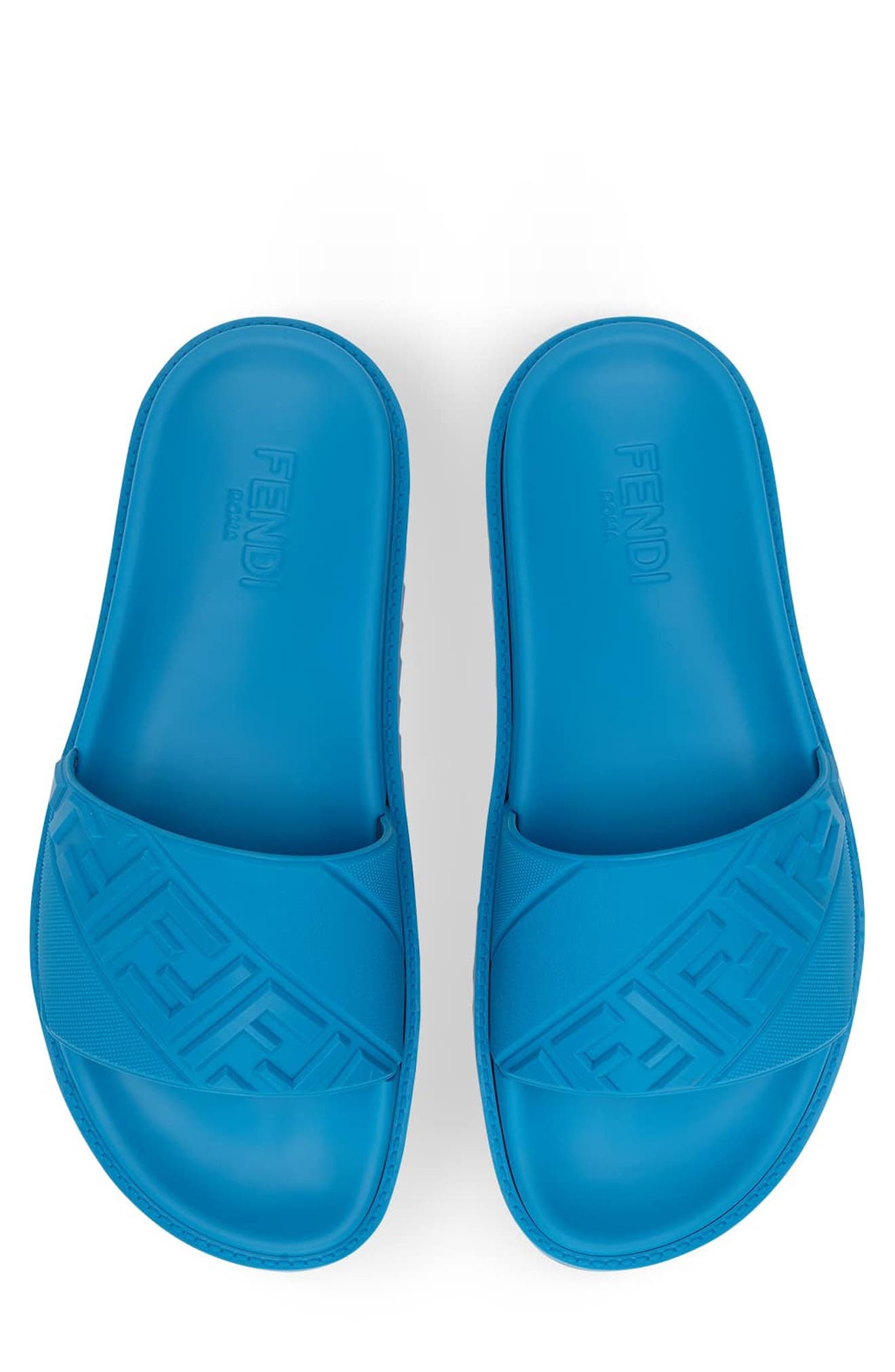 fendi blue slides