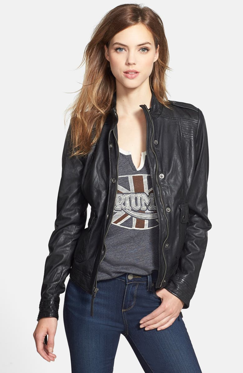 Lucky Brand 'Joyride' Leather Bomber Jacket | Nordstrom