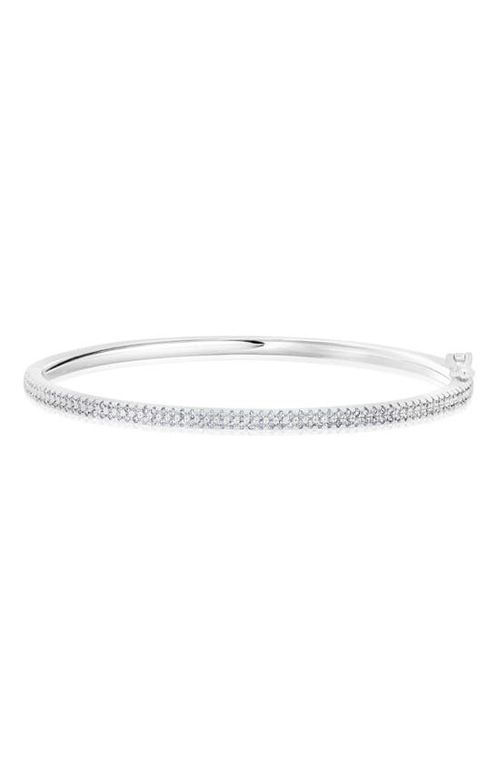 Shop Crislu Pavé Cubic Zirconia Bangle Bracelet In Silver