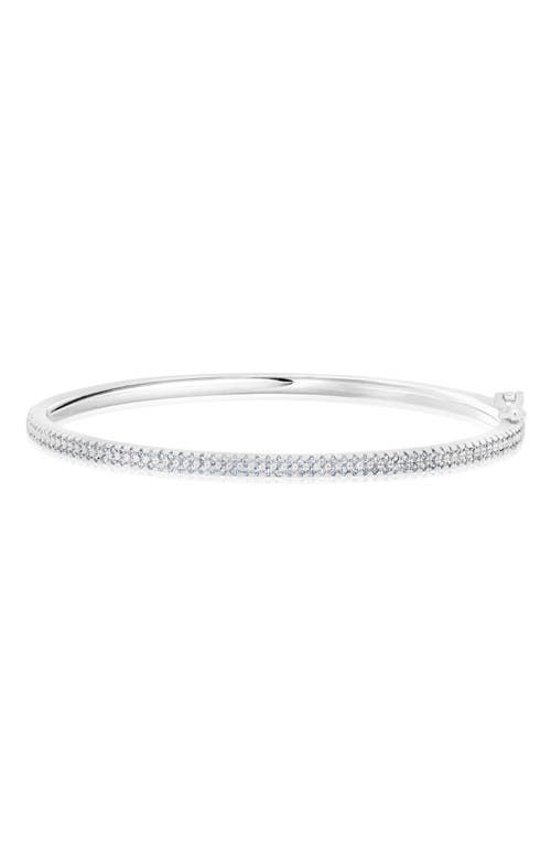 Pavé Cubic Zirconia Bangle Bracelet in Silver