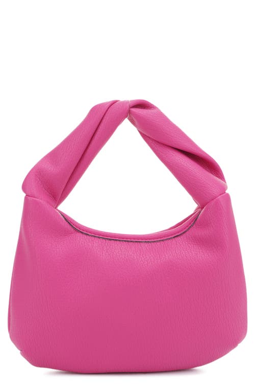 Libby Twist Recycled Vegan Leather Hobo Bag in Magenta