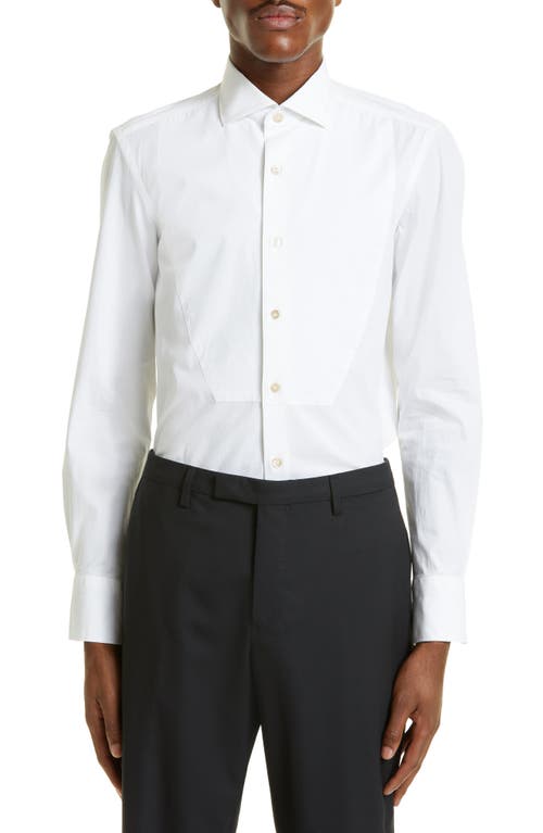 Boglioli Bibbed Stretch Cotton Button-Up Dress Shirt White at Nordstrom, Eu