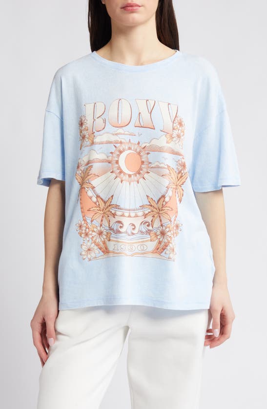 Shop Roxy Star Chart Oversize Cotton Graphic T-shirt In Bel Air Blue