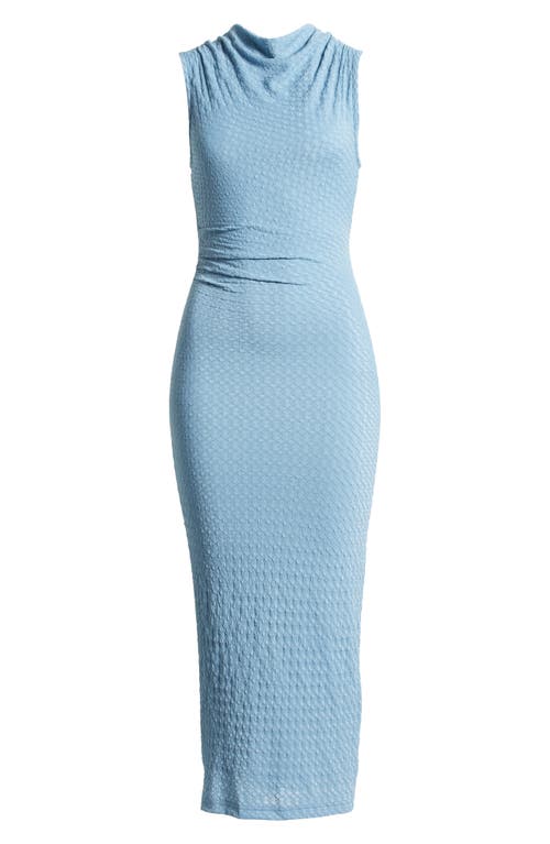 Shop Astr The Label Textured Cowl Neck Midi Dress In Blue