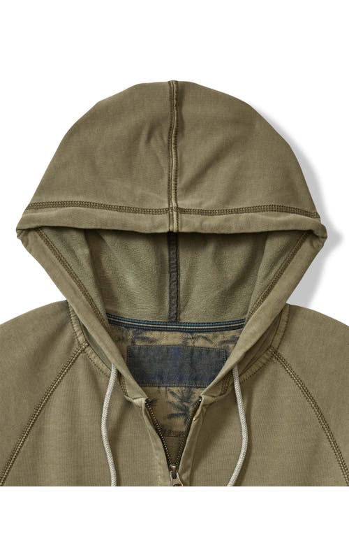 Shop Tommy Bahama Ben & Terry Cotton Zip-up Hoodie In Tea Leaf