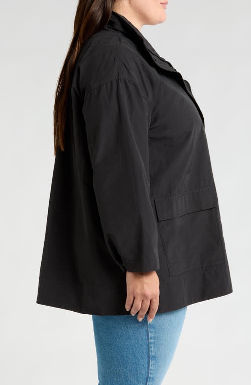 Shop Eileen Fisher Stand Collar Jacket In Black