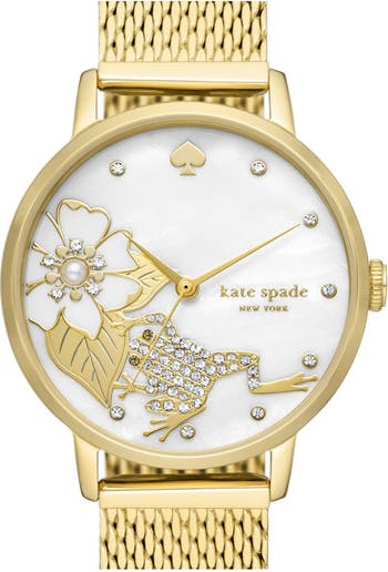 kate spade new york metro three-hand flower watch and earring set