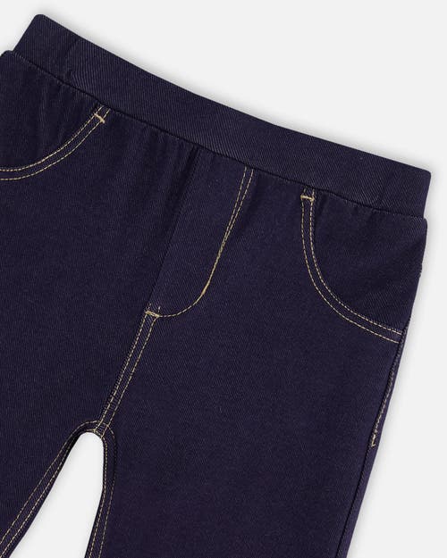 Deux Par Deux Little Girl's Dark Blue Denim Jeggings In Navy Denim