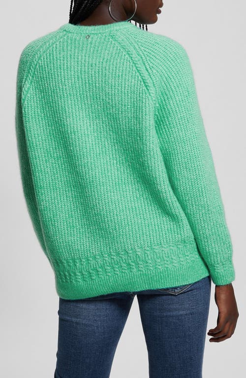 Guess Margo Mixed Stitch Sweater In Sea Glass Green