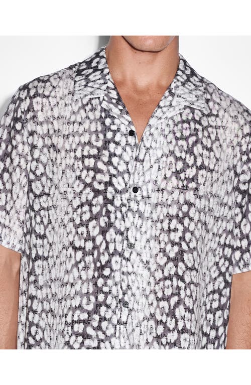 KSUBI KSUBI WHITE NOISE LEOPARD PRINT RESORT SHORT SLEEVE BUTTON-UP SHIRT 