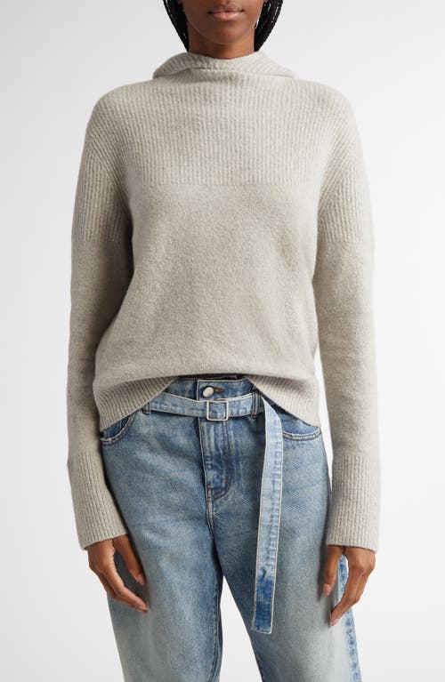 Proenza Schouler Greta Lofty Cashmere Hooded Sweater In Light Grey Melange