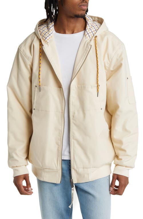 Hooded Canvas Work Jacket in Sandshell