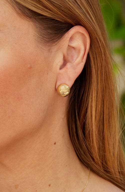 Savvy Cie Jewels Classic Ball Stud Earrings In Yellow