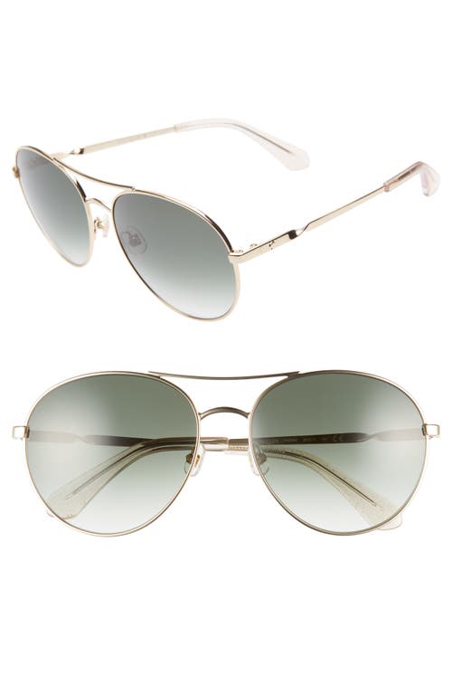 Shop Kate Spade New York Joshelle 60mm Aviator Sunglasses In Gold/nude/green